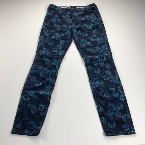 Pilcro and the Letterpress Script Velvet Ankle Jeans Navy Blue Floral Size 27 - Picture 14 of 15